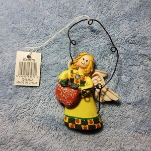 New Ganz School Teachers Are Blessed Christmas Tree Ornament Yellow Red Apple